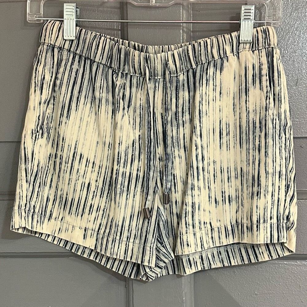 Velvet Heart 100% Tencel Faded Look Striped Elastic Waist Pull On Shorts Sz XS